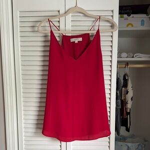 LOFT Red Camisole V-Neck Top - Large Petite